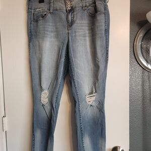 Torrid Light Blue Distressed Skinny Jeans